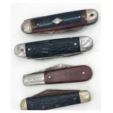 (MN)  Four Vintage Pocket Knives