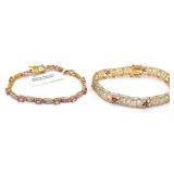 (ZA) Sterling Silver W Gold Tone Bracelets