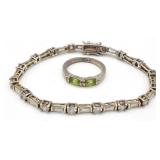 (ZA) Sterling Silver Bracelet and Ring