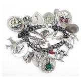 (KC) Sterling Silver Charm Bracelet