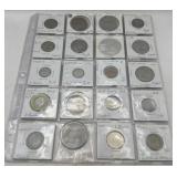 (ZA) 28 Carded Foreign Coins