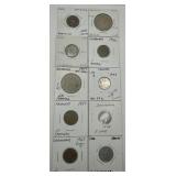 (F) 10 Carded Foreign Coins