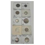 (F) 10 Carded Foreign Coins