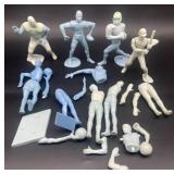 (J) SLU unpainted vintage figures not