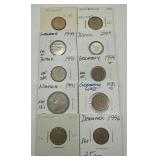 (F) 10 Carded Foreign Coins