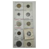 (F) 10 Carded Foreign Coins
