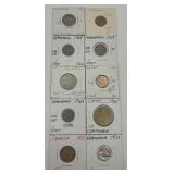 (F) 10 Carded Foreign Coins