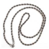 (HI) Sterling Silver Rope Chain Necklace