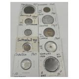 (F) 10 Carded Foreign Coins