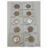 (F) 10 Carded Foreign Coins