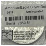 (JJ) Silver 2018 American Eagle Dollar 1 oz
