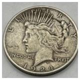 (KC) 1924 Silver Peace Dollar Coin