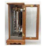 (JK) Wood Jewelry Box With Necklaces