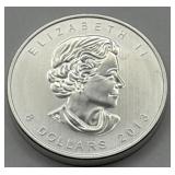 (KK)  Silver 1 1/2 oz Maple Leaf Coin