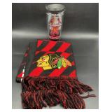 (DD) Chicago Blackhawks thermos 2013 plus scarf