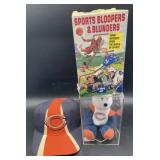 (E) Chicago Bears collectibles and vhs bloopers