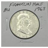 (DY) Silver 1963 Franklin Half Dollar Coin