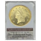 (DY) 1861 Gold Double Eagle Paquet Reverse Twenty