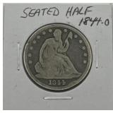 (DY) Silver 1844 o Seated Half Dollar Coin