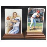 (J) Pete Rose and Roger Staubach signed ceramic