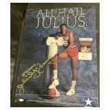 (QR) Julius Irving sign converse poster 24x36 JSA