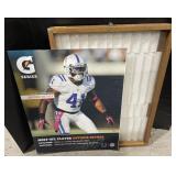 (J) Wooden display case 22x32 plus poster signed