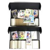 (2) Boxes of Various Baseball & Football Cards