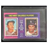 1962 TOPPS #200 MVP Mantle & Wills Trading Card