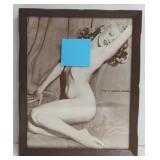 (JL) Vtg Marilyn Monroe Print In Wooden Frame