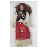 (JL) Vtg 10"T Indian Barbie w/ Babies In A Sack