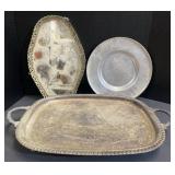 (TB) Leonard Silver Plated Footed Serving Tray,