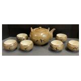 (TB) OMC Japanese Pottery 6-Cup Teapot Set, 3-7in