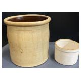 (TR) Stoneware Crock Jugs Inc. Uhl, 5-1/2x4in and