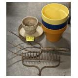 (TB) Glazed Ceramic Planters and Saucer,