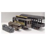 (LG) Cast Iron Trolley Cars (Longest 9") &
