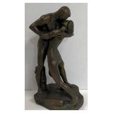 (BL) 12"T Cast Rasin Plaster Bronze Lovers