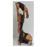 (BL) 12"T Hand Carved Primitive Wooden Animal