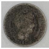 (RB) Silver 1899 Barber Dime Coin