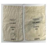 (KD) U.S. Mint Vintage Antique Canvas Money Bags