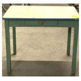 (BL) Enamel Top Table. Enamel Top Is Cream and
