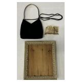 (OM) Small Velvet Purse, Handmade Picture Frame