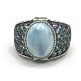 (LG) Silver Blue Larimar and Topaz Dinner