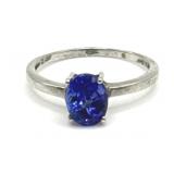 (LG) Sterling Silver Blue Tourmaline Oval Cut