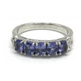 (LG) Sterling Silver and Blue Tourmaline Cluster