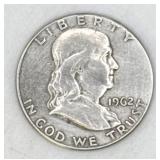 (RB) Silver 1962 Franklin Half Dollar Coin