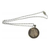 (RB) Silver 1923 Peace Dollar Coin Pendant
