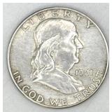 (RB) Silver 1961 D Franklin Half Dollar Coin