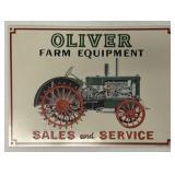 (DT) Tin Advertising Sign. Oliver Farm Equipment