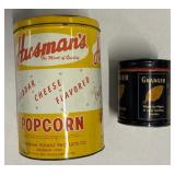 (DT) Advertising Tins, Includes Husmanï¿½s Popcorn