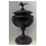 (BL) Lidded Container With Leaf Details. 16